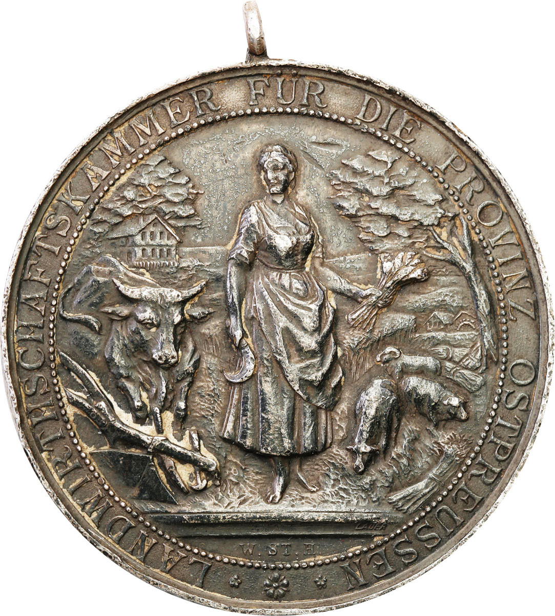 Niemcy, Prusy Wschodnie. Medal wystawa przemysłowa i rolnicza, srebro